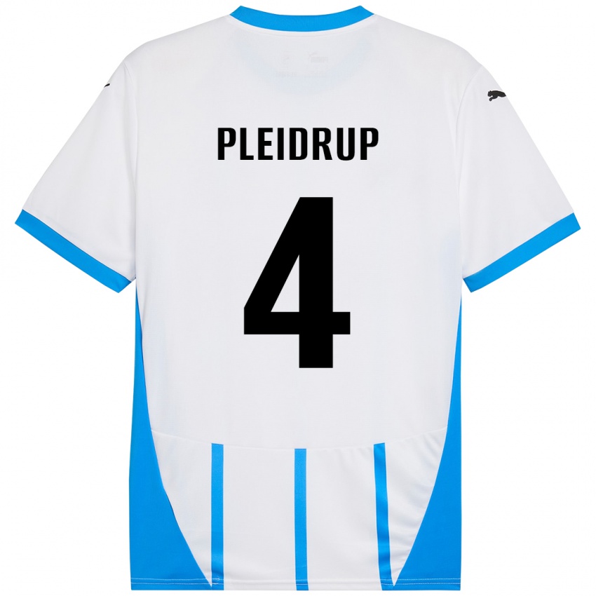 Homem Camisola Caroline Pleidrup #4 Azul Branco Alternativa 2024/25 Camisa