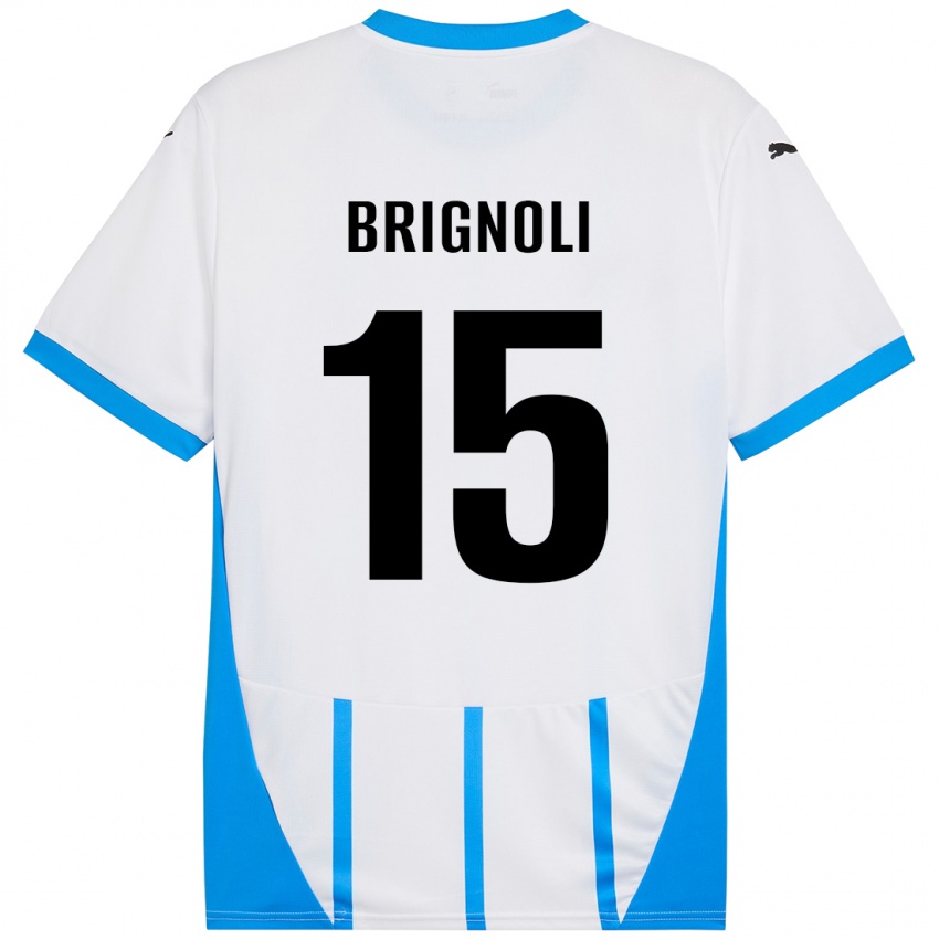 Homem Camisola Benedetta Brignoli #15 Azul Branco Alternativa 2024/25 Camisa