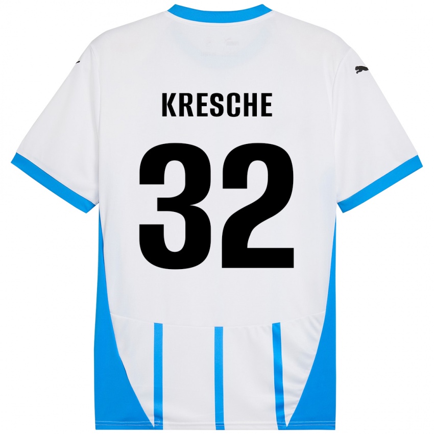 Homem Camisola Isabella Kresche #32 Azul Branco Alternativa 2024/25 Camisa