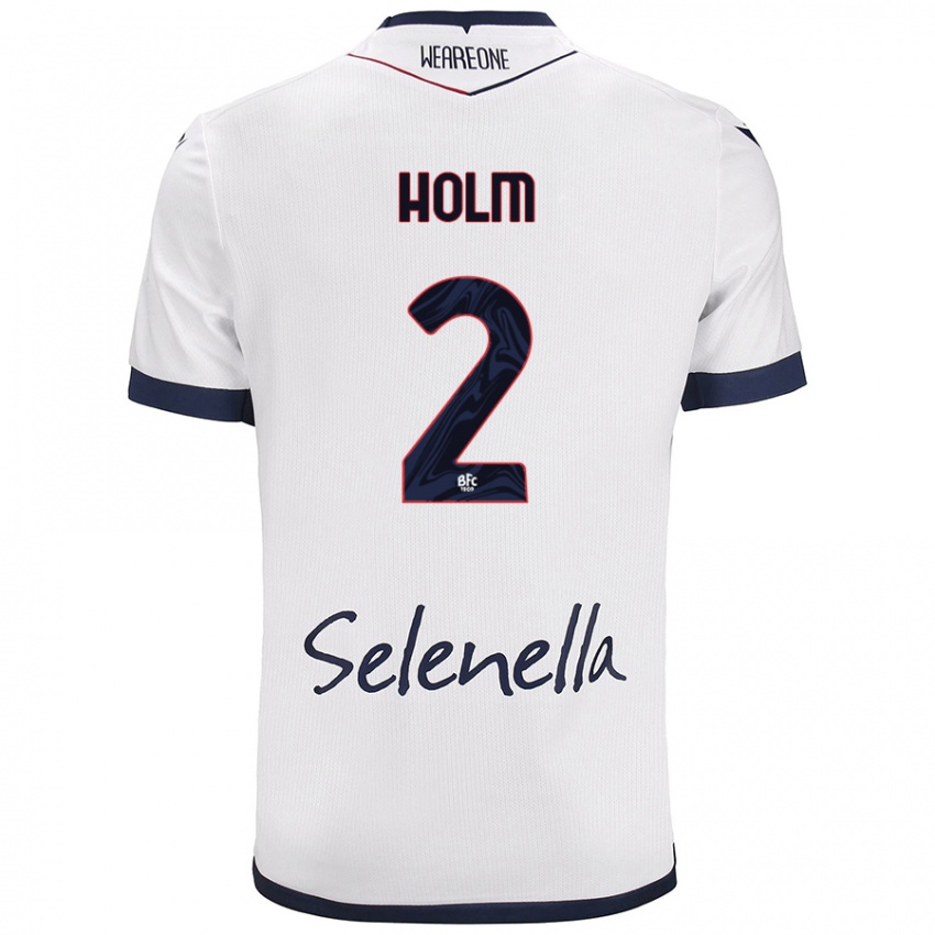 Homem Camisola Emil Holm #2 Azul Real Branco Alternativa 2024/25 Camisa