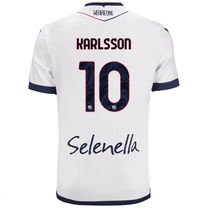 Homem Camisola Jesper Karlsson #10 Azul Real Branco Alternativa 2024/25 Camisa