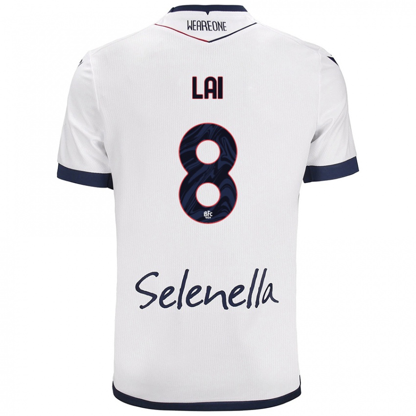 Homem Camisola Luca Lai #8 Azul Real Branco Alternativa 2024/25 Camisa