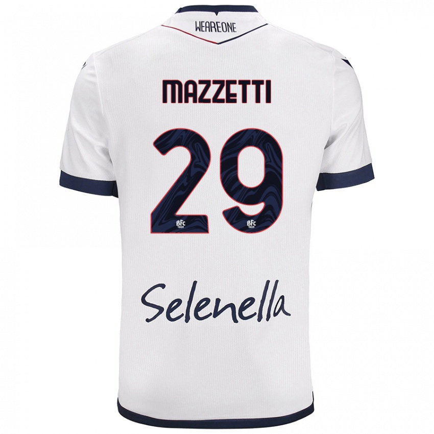 Homem Camisola Gabriele Mazzetti #29 Azul Real Branco Alternativa 2024/25 Camisa