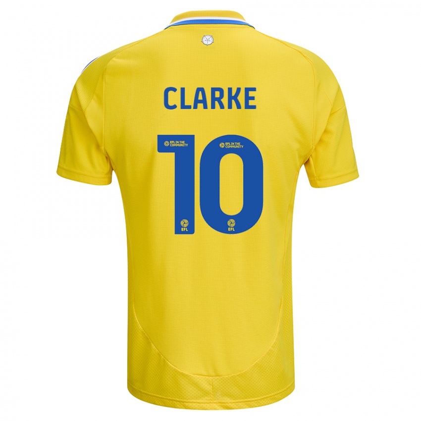 Homem Camisola Sarah Clarke #10 Azul Amarelo Alternativa 2024/25 Camisa