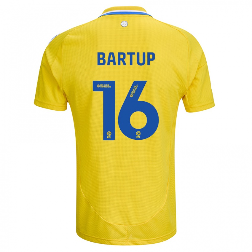 Homem Camisola Laura Bartup #16 Azul Amarelo Alternativa 2024/25 Camisa