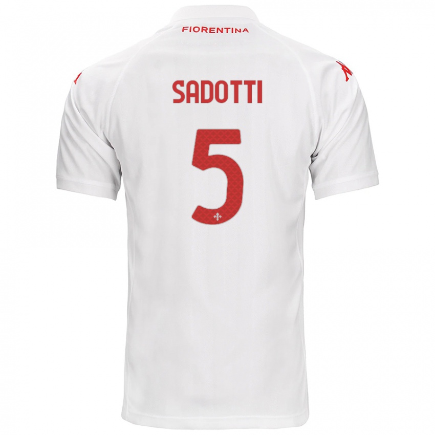 Homem Camisola Edoardo Sadotti #5 Branco Alternativa 2024/25 Camisa