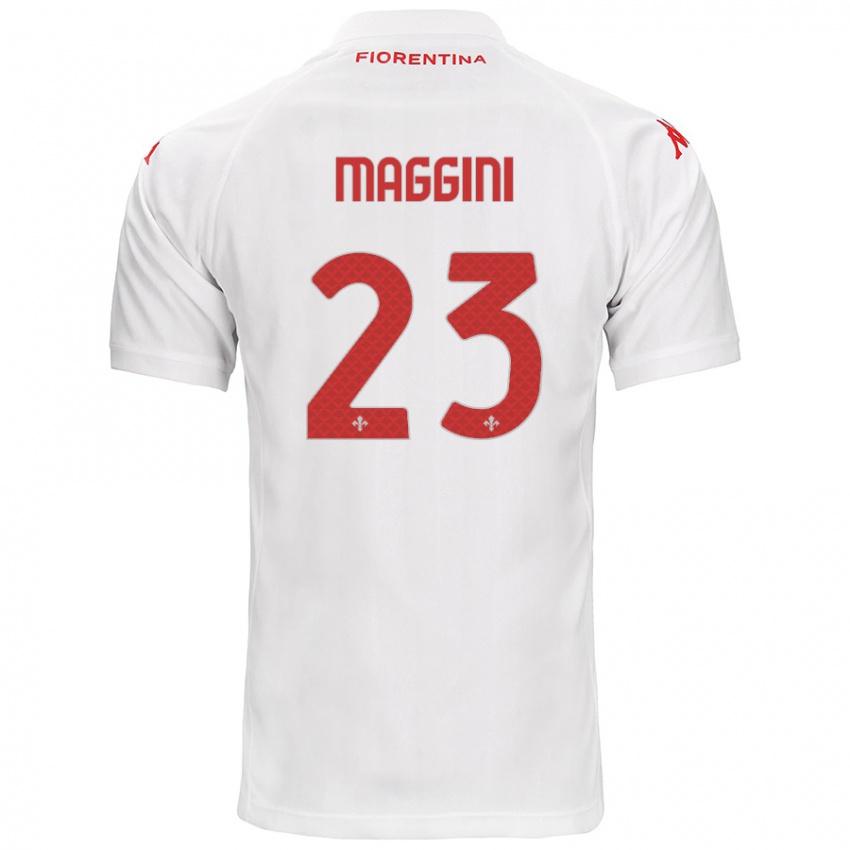 Homem Camisola Filippo Maggini #23 Branco Alternativa 2024/25 Camisa