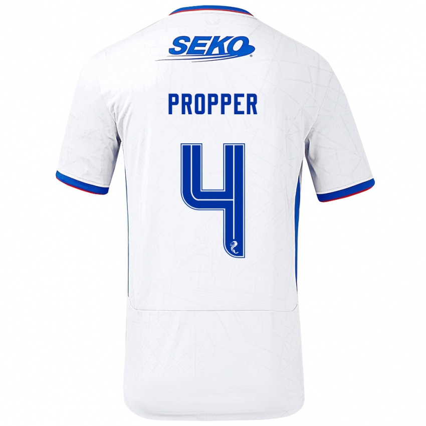 Homem Camisola Robin Pröpper #4 Azul Branco Alternativa 2024/25 Camisa