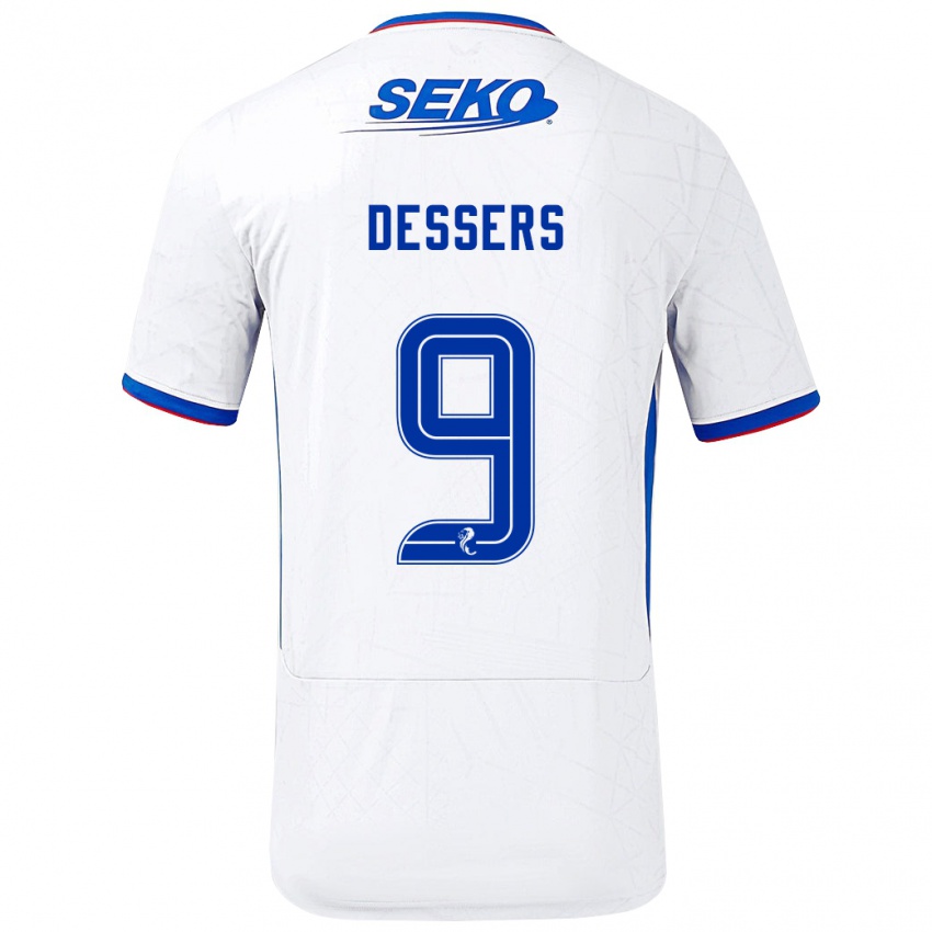 Homem Camisola Cyriel Dessers #9 Azul Branco Alternativa 2024/25 Camisa