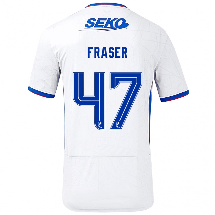 Homem Camisola Robbie Fraser #47 Azul Branco Alternativa 2024/25 Camisa