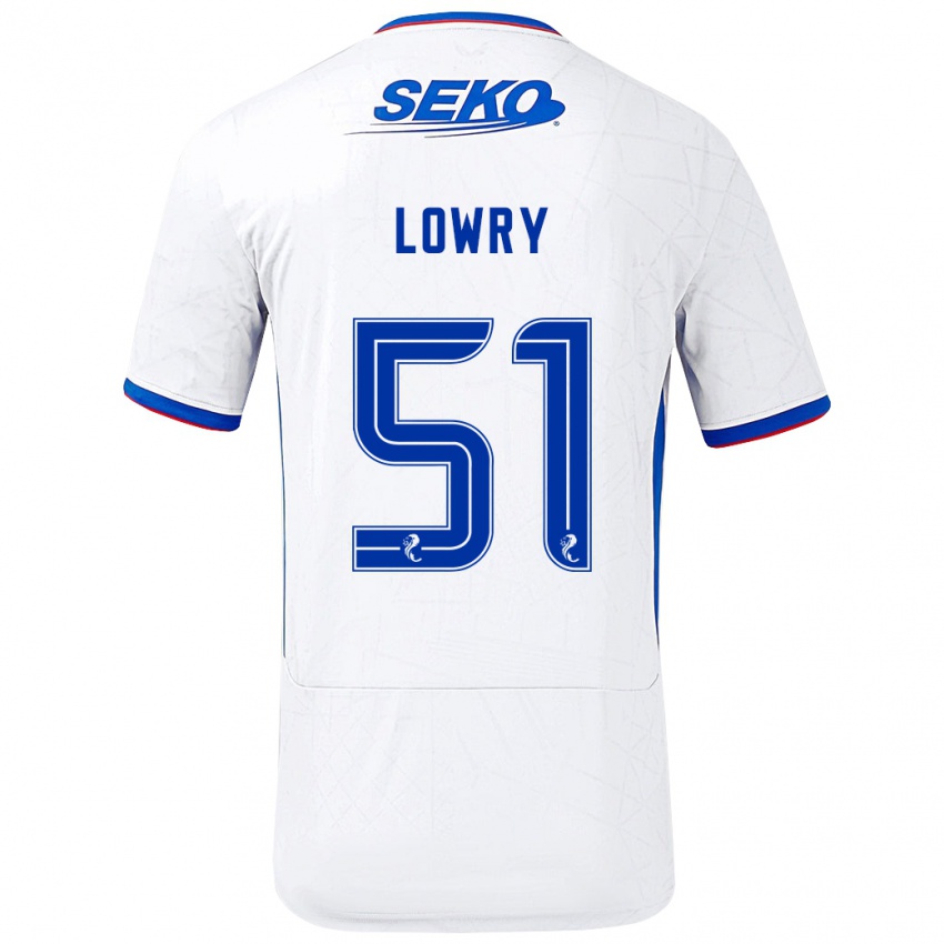 Homem Camisola Alex Lowry #51 Azul Branco Alternativa 2024/25 Camisa