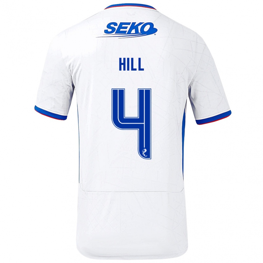 Homem Camisola Kathryn Hill #4 Azul Branco Alternativa 2024/25 Camisa