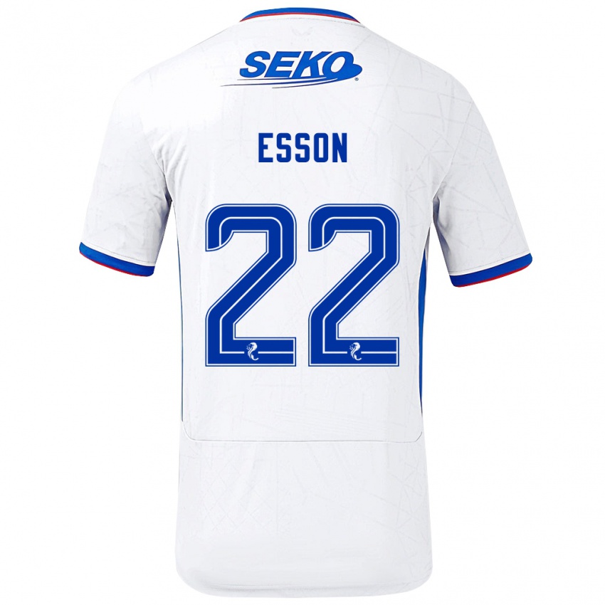 Homem Camisola Victoria Esson #22 Azul Branco Alternativa 2024/25 Camisa