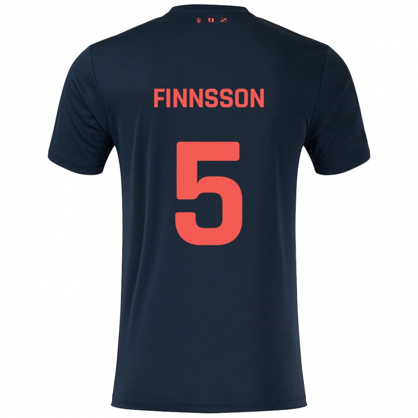 Homem Camisola Kolbeinn Finnsson #5 Vermelho Preto Alternativa 2024/25 Camisa