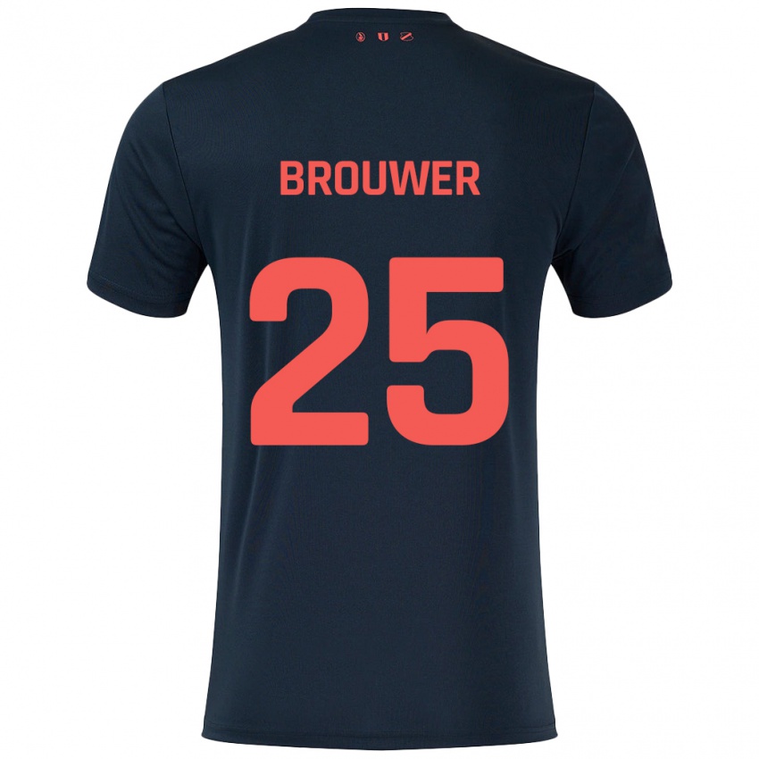 Homem Camisola Michael Brouwer #25 Vermelho Preto Alternativa 2024/25 Camisa