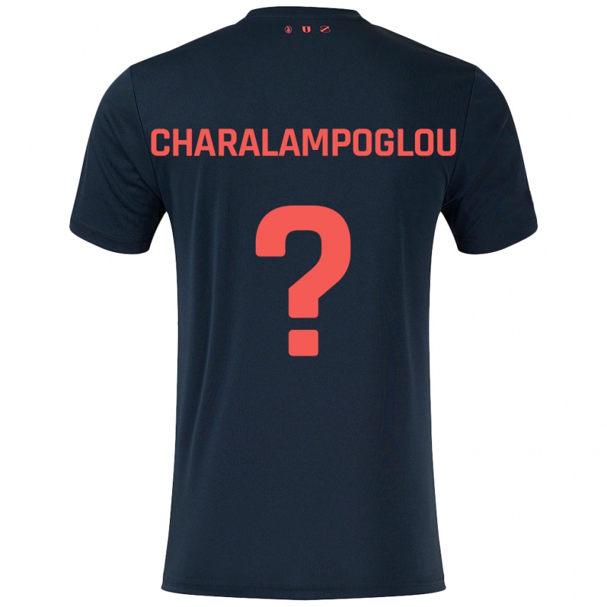 Homem Camisola Georgios Charalampoglou #0 Vermelho Preto Alternativa 2024/25 Camisa