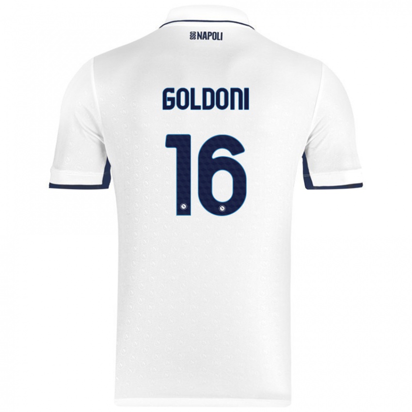 Homem Camisola Eleonora Goldoni #16 Azul Real Branco Alternativa 2024/25 Camisa