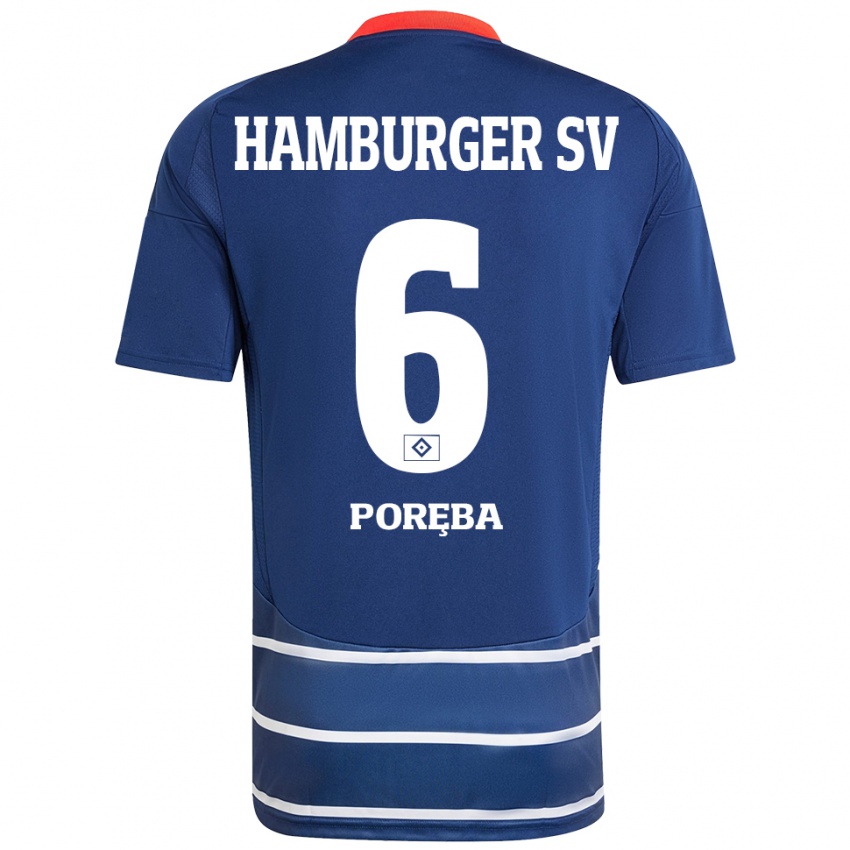 Homem Camisola Lukasz Poreba #6 Azul Escuro Alternativa 2024/25 Camisa