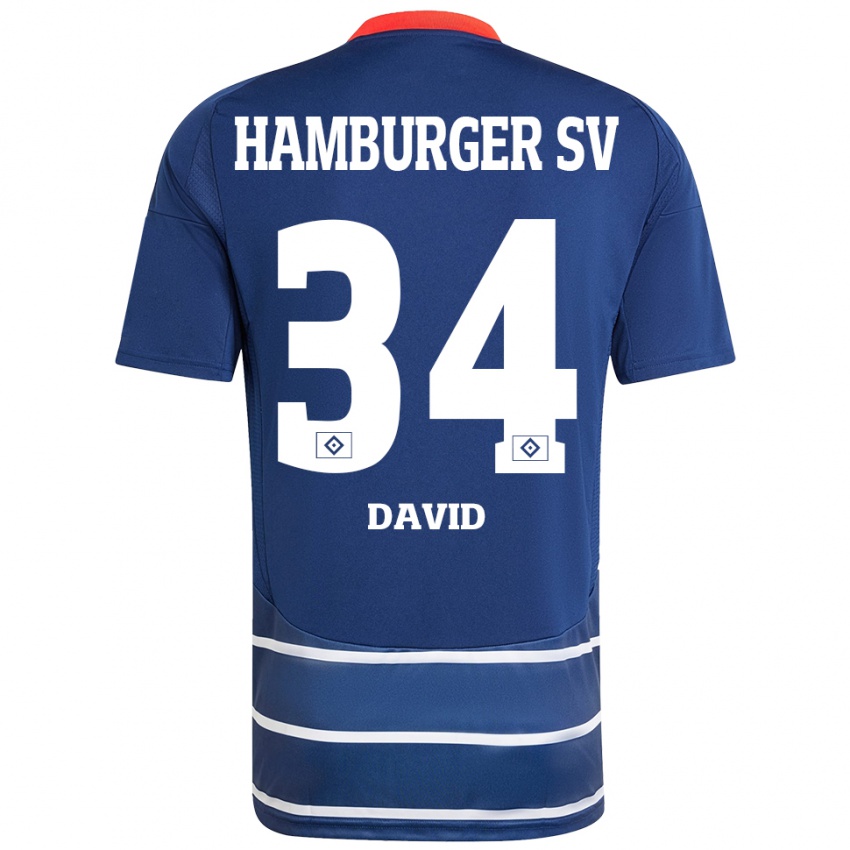 Homem Camisola Jonas David #34 Azul Escuro Alternativa 2024/25 Camisa