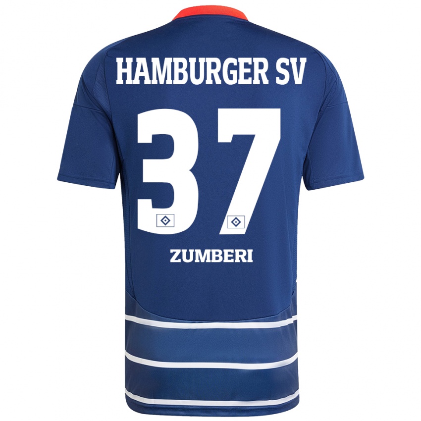 Homem Camisola Valon Zumberi #37 Azul Escuro Alternativa 2024/25 Camisa