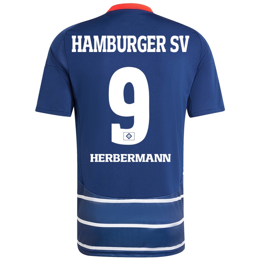 Homem Camisola Kevin Herbermann #9 Azul Escuro Alternativa 2024/25 Camisa