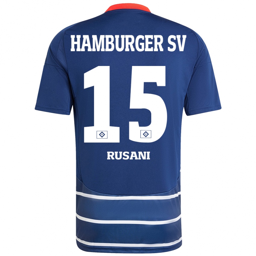 Homem Camisola Yasin Rusani #15 Azul Escuro Alternativa 2024/25 Camisa