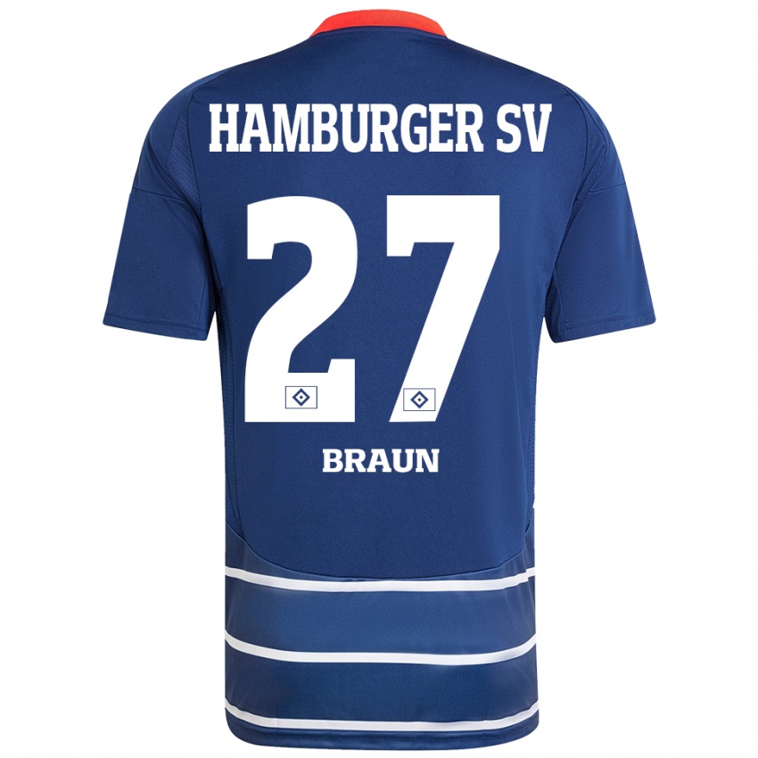 Homem Camisola Elias Braun #27 Azul Escuro Alternativa 2024/25 Camisa