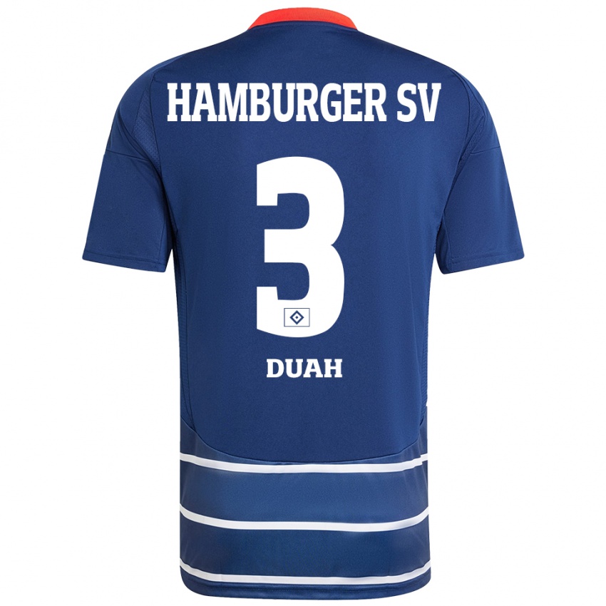 Homem Camisola Dennis Duah #3 Azul Escuro Alternativa 2024/25 Camisa