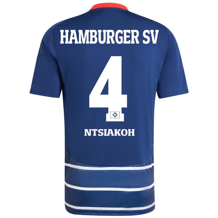 Homem Camisola Emmanuel Ntsiakoh #4 Azul Escuro Alternativa 2024/25 Camisa