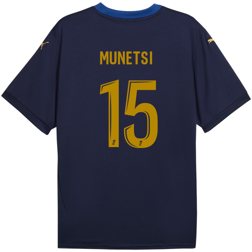 Homem Camisola Marshall Munetsi #15 Ouro Da Marinha Alternativa 2024/25 Camisa