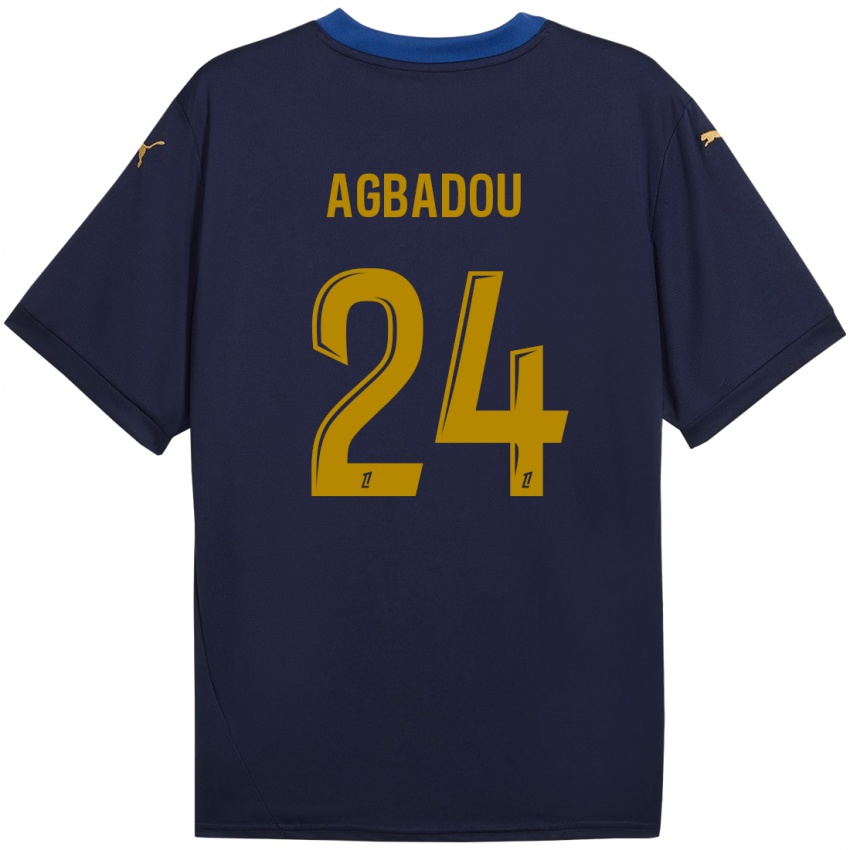 Homem Camisola Emmanuel Agbadou #24 Ouro Da Marinha Alternativa 2024/25 Camisa