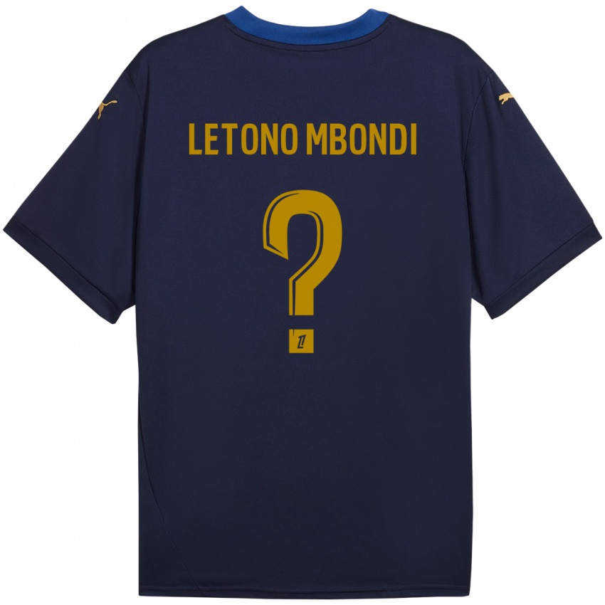 Homem Camisola Christ-Emmanuel Letono Mbondi #0 Ouro Da Marinha Alternativa 2024/25 Camisa