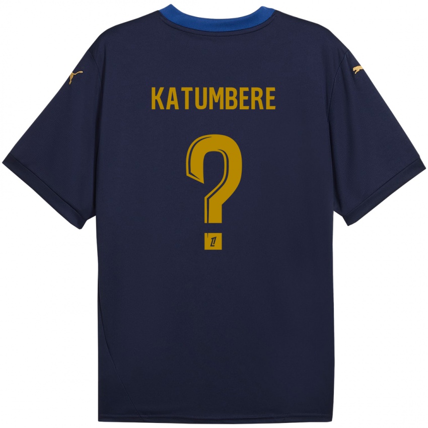 Homem Camisola Noah Katumbere #0 Ouro Da Marinha Alternativa 2024/25 Camisa