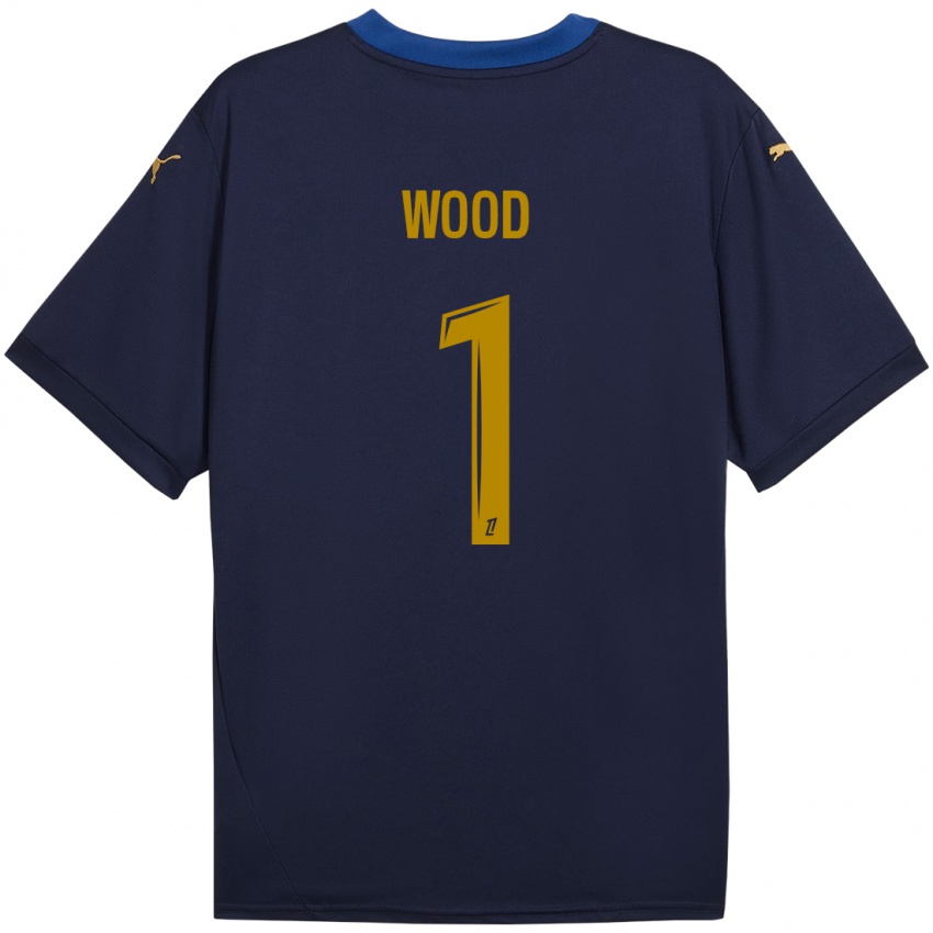 Homem Camisola Mackenzie Wood #1 Ouro Da Marinha Alternativa 2024/25 Camisa