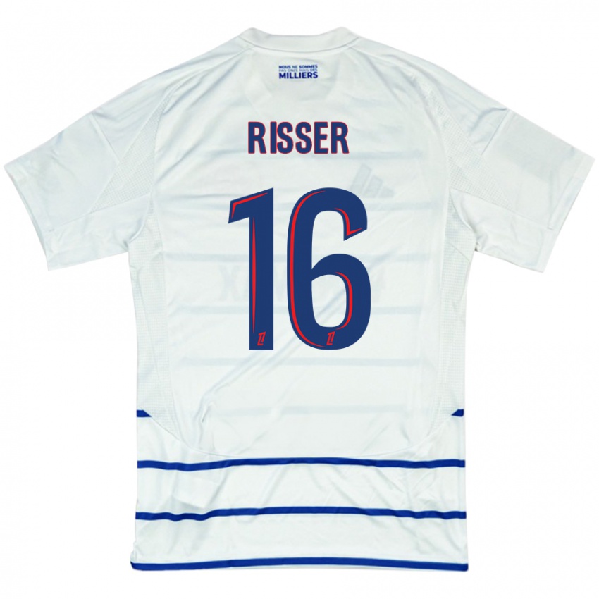 Homem Camisola Robin Risser #16 Azul Branco Alternativa 2024/25 Camisa