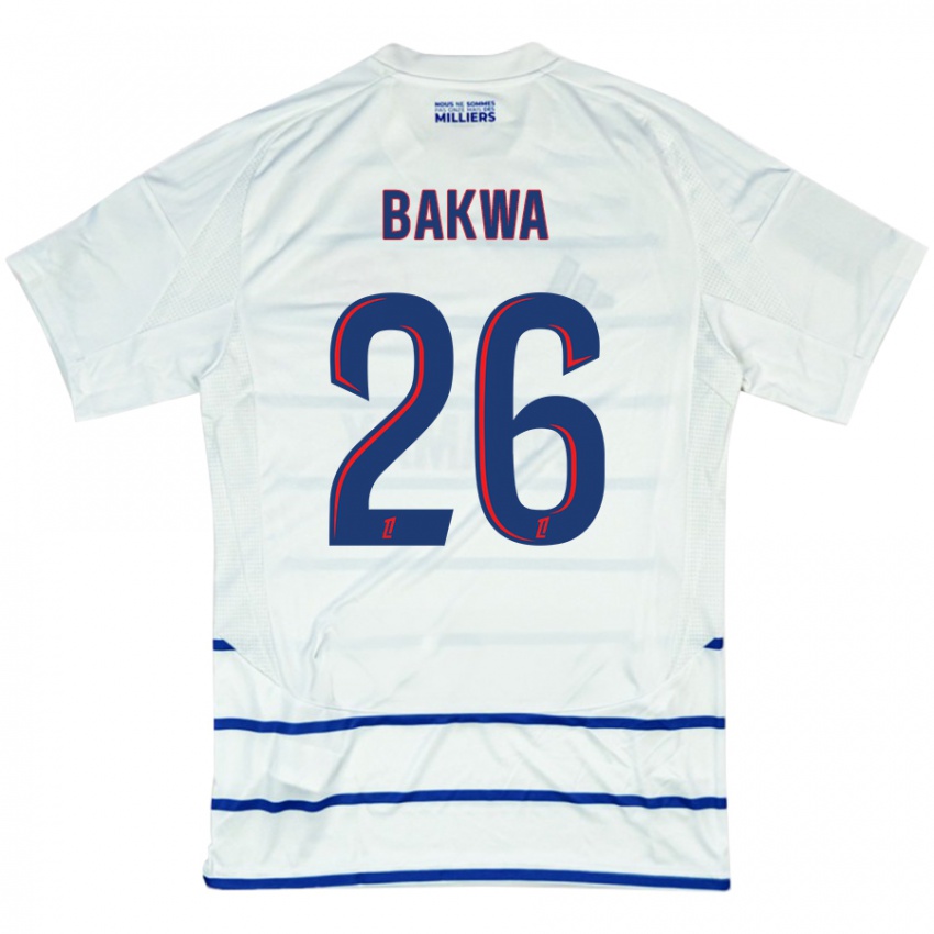 Homem Camisola Dilane Bakwa #26 Azul Branco Alternativa 2024/25 Camisa