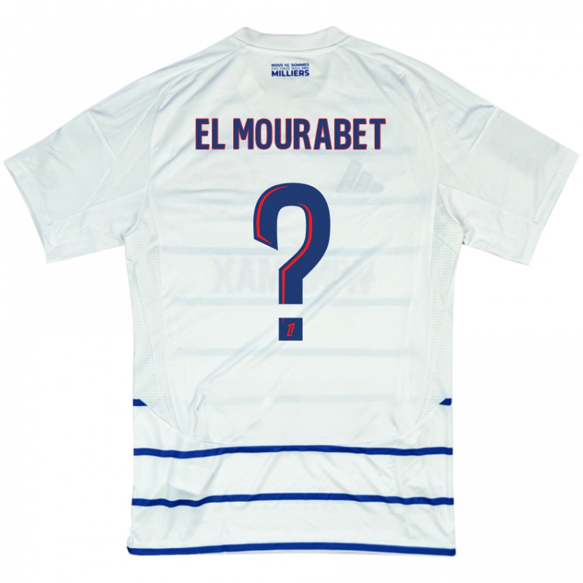 Homem Camisola Samir El Mourabet #0 Azul Branco Alternativa 2024/25 Camisa