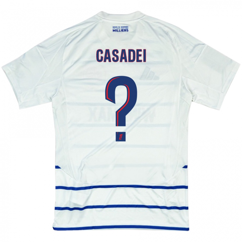 Homem Camisola Alexis Casadei #0 Azul Branco Alternativa 2024/25 Camisa