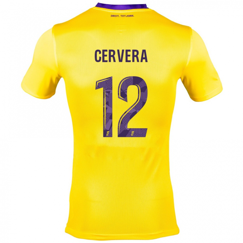 Homem Camisola Laurianne Cervera #12 Roxo Amarelo Alternativa 2024/25 Camisa