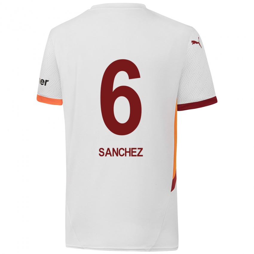 Homem Camisola Davinson Sanchez #6 Branco Amarelo Vermelho Alternativa 2024/25 Camisa