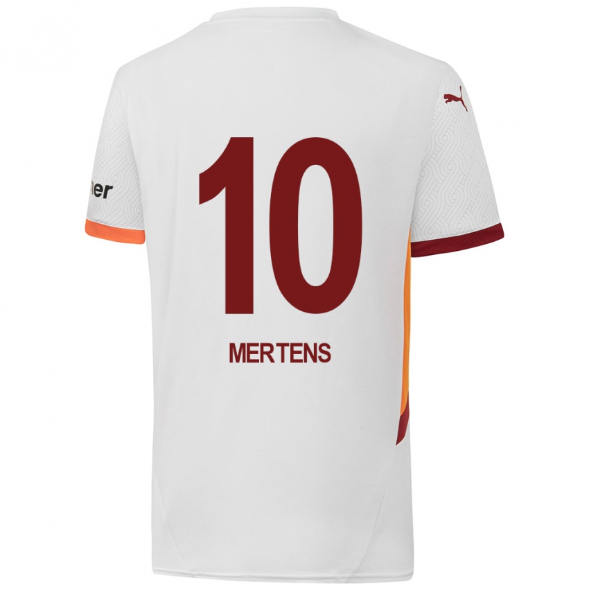 Homem Camisola Dries Mertens #10 Branco Amarelo Vermelho Alternativa 2024/25 Camisa