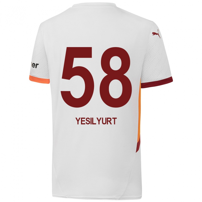 Homem Camisola Ali Yeşilyurt #58 Branco Amarelo Vermelho Alternativa 2024/25 Camisa