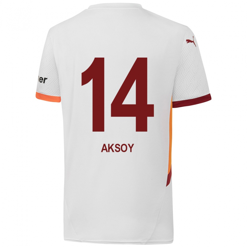 Homem Camisola Berkan Aksoy #14 Branco Amarelo Vermelho Alternativa 2024/25 Camisa