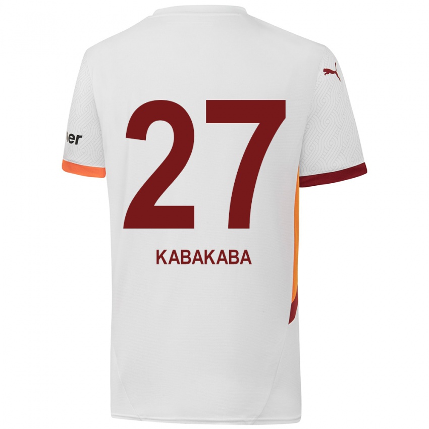 Homem Camisola Naomie Kabakaba #27 Branco Amarelo Vermelho Alternativa 2024/25 Camisa