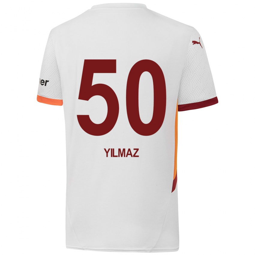 Homem Camisola Jankat Yılmaz #50 Branco Amarelo Vermelho Alternativa 2024/25 Camisa