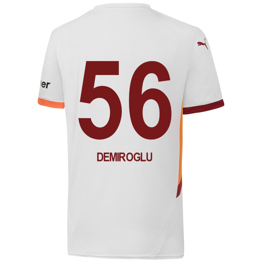 Homem Camisola Baran Demiroğlu #56 Branco Amarelo Vermelho Alternativa 2024/25 Camisa