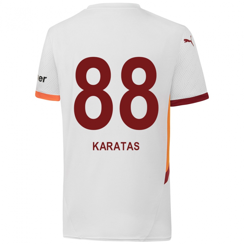 Homem Camisola Kazımcan Karataş #88 Branco Amarelo Vermelho Alternativa 2024/25 Camisa