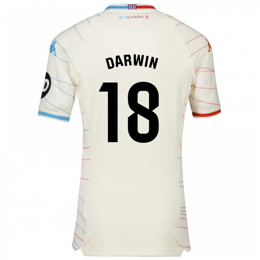 Homem Camisola Darwin Machís #18 Azul Vermelho Branco Alternativa 2024/25 Camisa