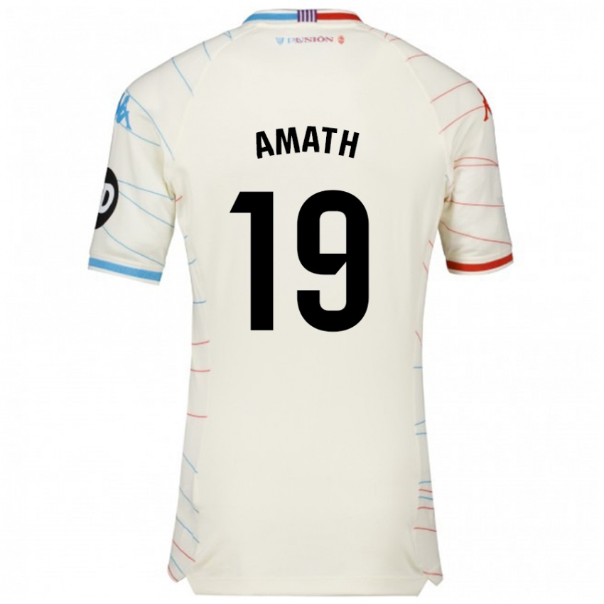 Homem Camisola Amath Ndiaye #19 Azul Vermelho Branco Alternativa 2024/25 Camisa