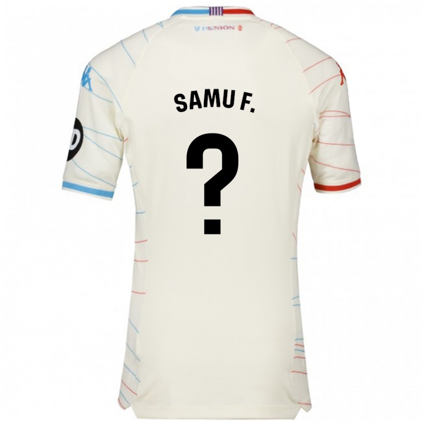 Homem Camisola Samu Fernández #0 Azul Vermelho Branco Alternativa 2024/25 Camisa